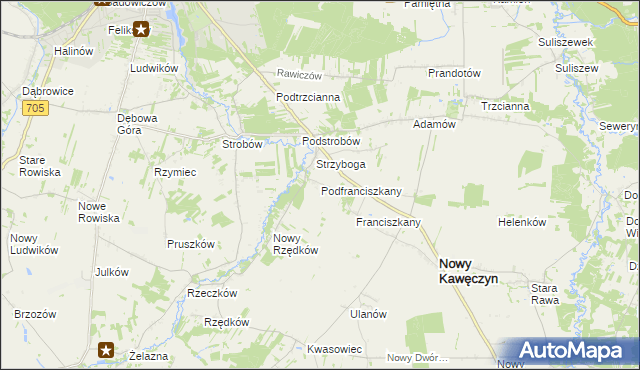 mapa Podfranciszkany, Podfranciszkany na mapie Targeo