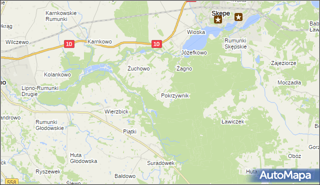 mapa Pokrzywnik gmina Skępe, Pokrzywnik gmina Skępe na mapie Targeo
