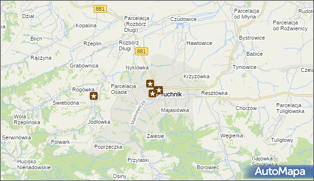 mapa Pruchnik powiat jarosławski, Pruchnik powiat jarosławski na mapie Targeo