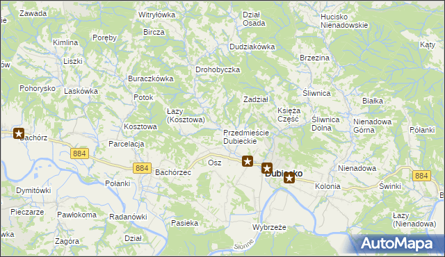mapa Przedmieście Dubieckie, Przedmieście Dubieckie na mapie Targeo