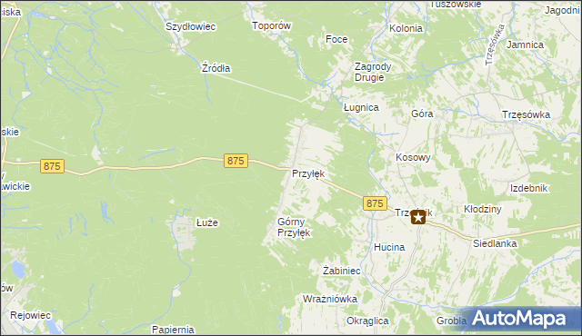 mapa Przyłęk gmina Niwiska, Przyłęk gmina Niwiska na mapie Targeo