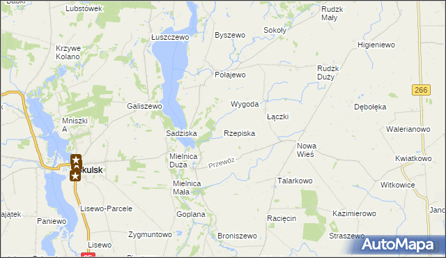 mapa Rzepiska gmina Piotrków Kujawski, Rzepiska gmina Piotrków Kujawski na mapie Targeo