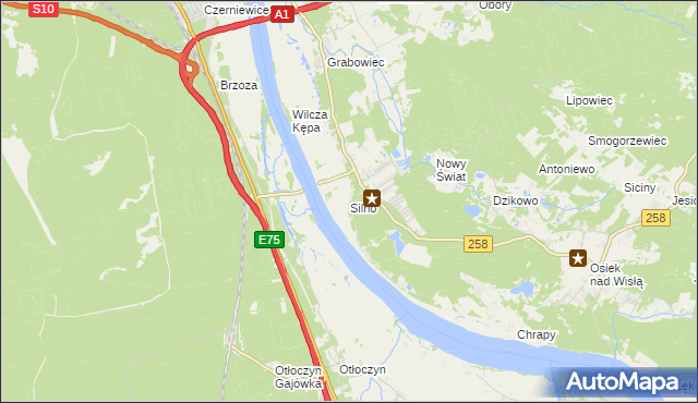 mapa Silno gmina Obrowo, Silno gmina Obrowo na mapie Targeo