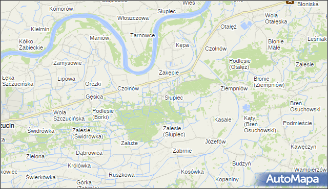 mapa Słupiec gmina Szczucin, Słupiec gmina Szczucin na mapie Targeo