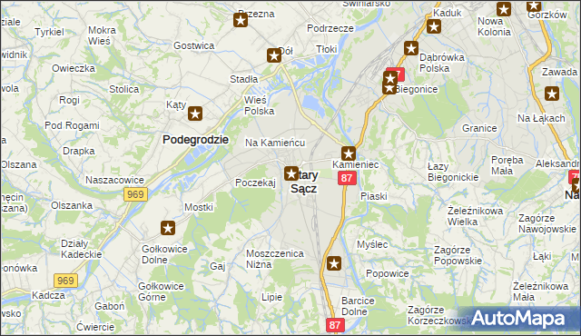 mapa Stary Sącz, Stary Sącz na mapie Targeo
