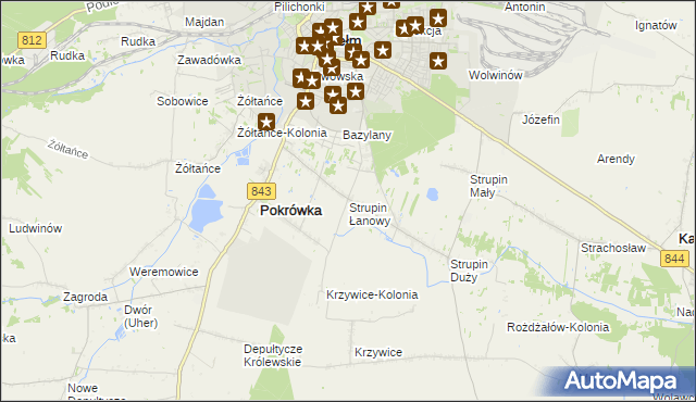 mapa Strupin Łanowy, Strupin Łanowy na mapie Targeo