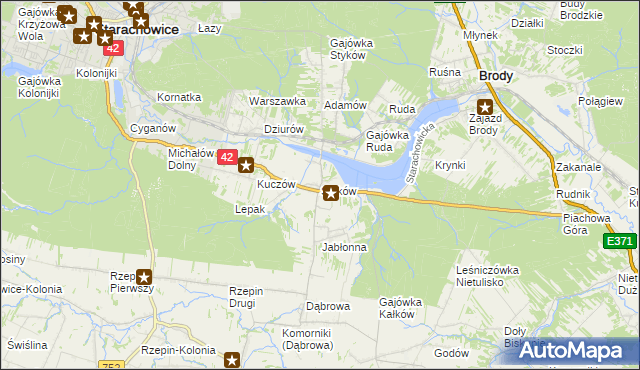 mapa Styków gmina Brody, Styków gmina Brody na mapie Targeo