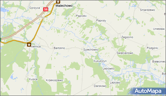 mapa Sulechówko, Sulechówko na mapie Targeo