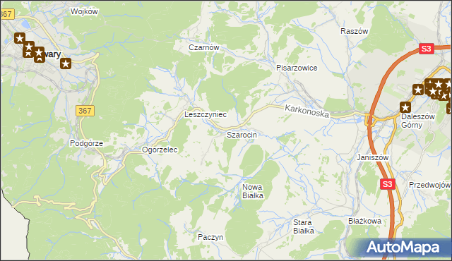 mapa Szarocin, Szarocin na mapie Targeo