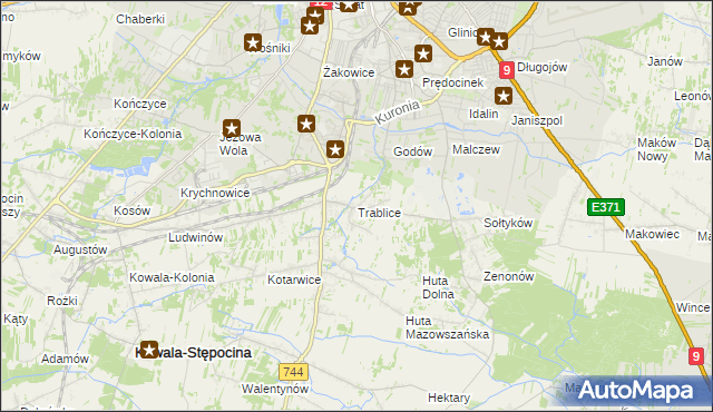 mapa Trablice, Trablice na mapie Targeo