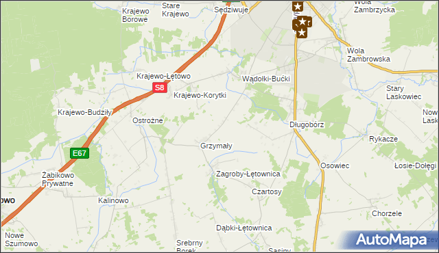 mapa Wądołki-Borowe, Wądołki-Borowe na mapie Targeo