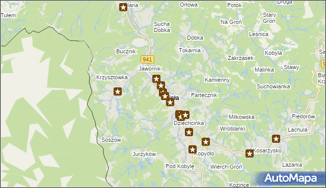 mapa Wisła, Wisła na mapie Targeo