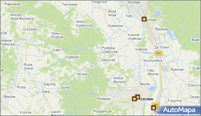 mapa Zaborcze, Zaborcze na mapie Targeo