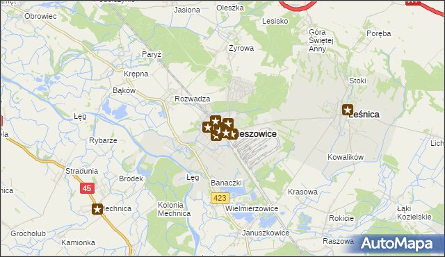 mapa Zdzieszowice, Zdzieszowice na mapie Targeo