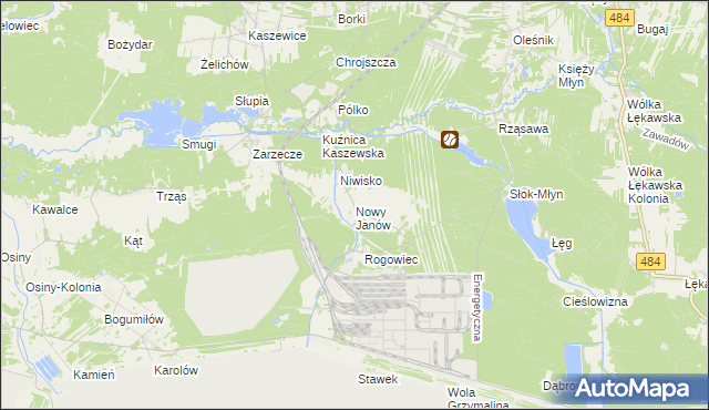 mapa Nowy Janów gmina Kluki, Nowy Janów gmina Kluki na mapie Targeo