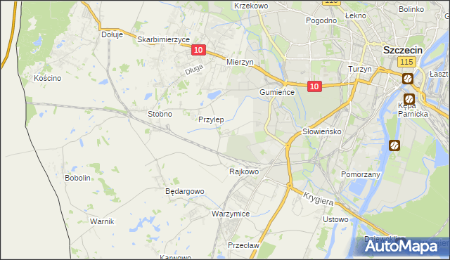 mapa Ostoja gmina Kołbaskowo, Ostoja gmina Kołbaskowo na mapie Targeo