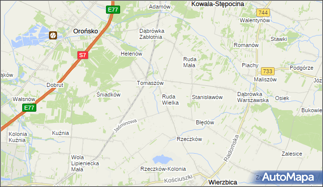 mapa Ruda Wielka, Ruda Wielka na mapie Targeo