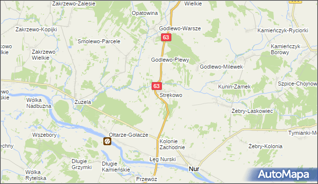 mapa Strękowo, Strękowo na mapie Targeo