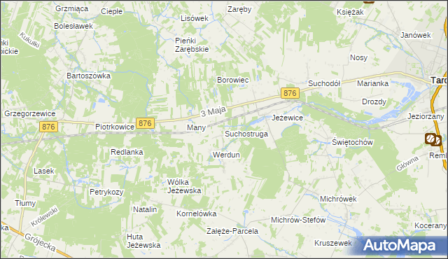 mapa Suchostruga, Suchostruga na mapie Targeo