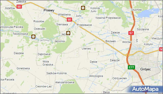 mapa Uleniec, Uleniec na mapie Targeo