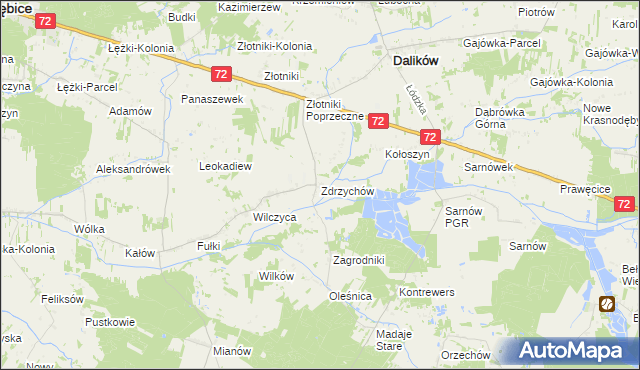 mapa Zdrzychów, Zdrzychów na mapie Targeo