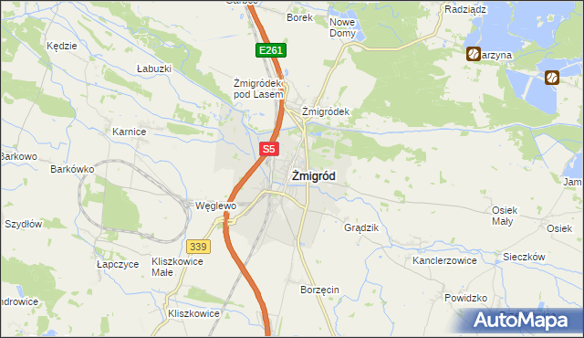 mapa Żmigród, Żmigród na mapie Targeo