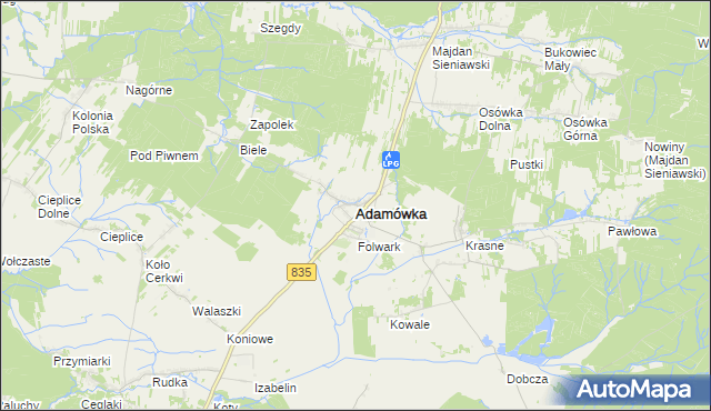 mapa Adamówka powiat przeworski, Adamówka powiat przeworski na mapie Targeo