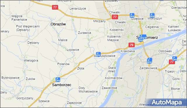 mapa Andruszkowice, Andruszkowice na mapie Targeo