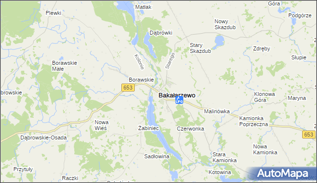 mapa Bakałarzewo, Bakałarzewo na mapie Targeo