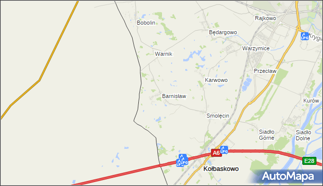 mapa Barnisław, Barnisław na mapie Targeo