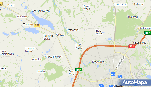 mapa Bród Nowy, Bród Nowy na mapie Targeo