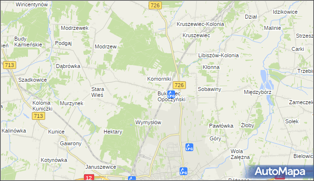 mapa Bukowiec Opoczyński, Bukowiec Opoczyński na mapie Targeo