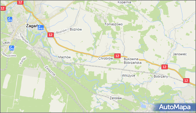 mapa Chrobrów, Chrobrów na mapie Targeo