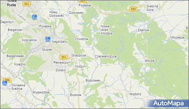 mapa Czerwieńczyce, Czerwieńczyce na mapie Targeo