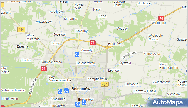 mapa Dobrzelów, Dobrzelów na mapie Targeo