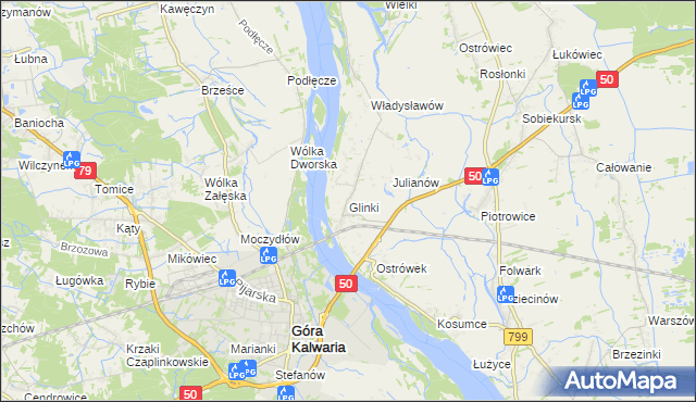 mapa Glinki gmina Karczew, Glinki gmina Karczew na mapie Targeo