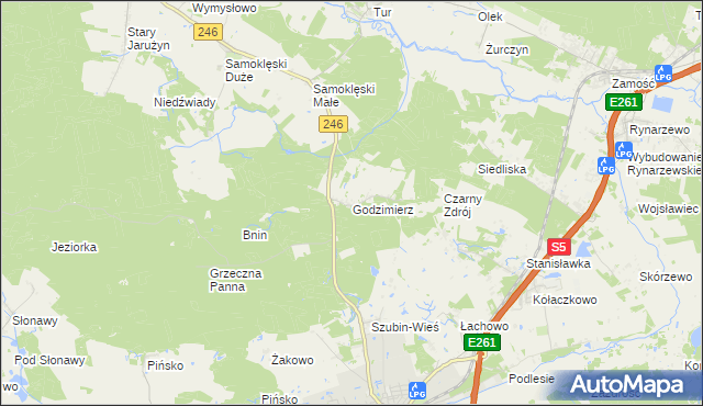 mapa Godzimierz gmina Szubin, Godzimierz gmina Szubin na mapie Targeo