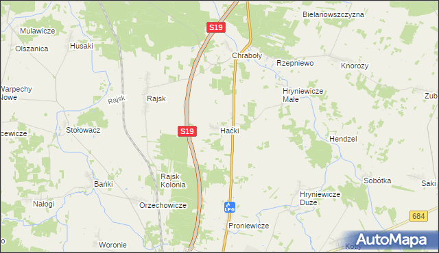 mapa Haćki, Haćki na mapie Targeo