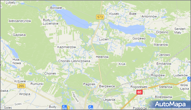 mapa Helenów gmina Gostynin, Helenów gmina Gostynin na mapie Targeo