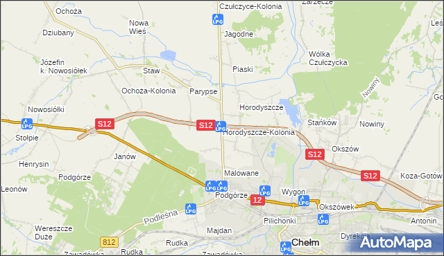 mapa Horodyszcze-Kolonia, Horodyszcze-Kolonia na mapie Targeo