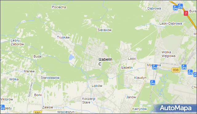 mapa Izabelin C, Izabelin C na mapie Targeo