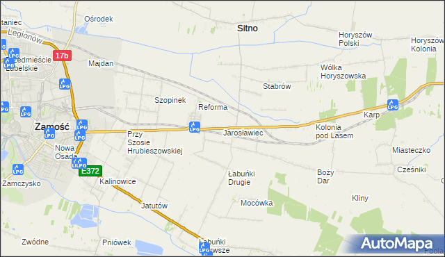 mapa Jarosławiec gmina Sitno, Jarosławiec gmina Sitno na mapie Targeo
