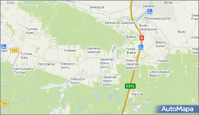 mapa Jasieniec Iłżecki Górny, Jasieniec Iłżecki Górny na mapie Targeo