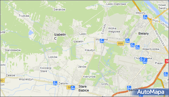 mapa Klaudyn, Klaudyn na mapie Targeo