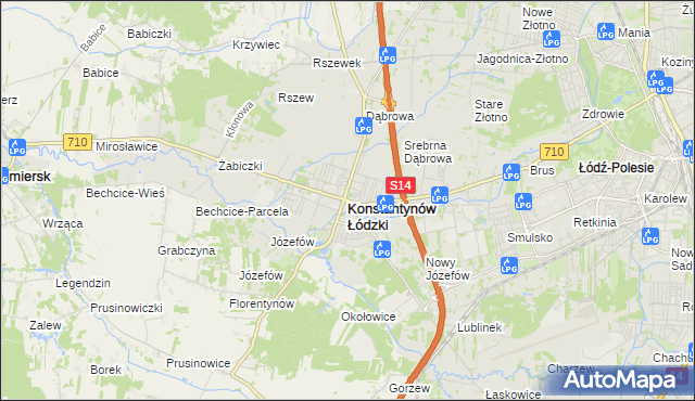 mapa Konstantynów Łódzki, Konstantynów Łódzki na mapie Targeo