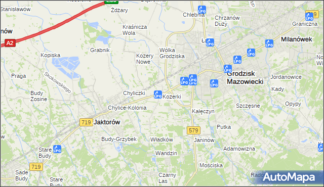 mapa Kozerki, Kozerki na mapie Targeo