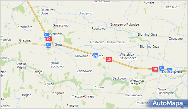 mapa Krzywanice gmina Staroźreby, Krzywanice gmina Staroźreby na mapie Targeo