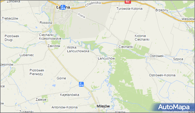 mapa Łańcuchów, Łańcuchów na mapie Targeo