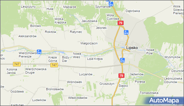 mapa Lipa-Miklas, Lipa-Miklas na mapie Targeo