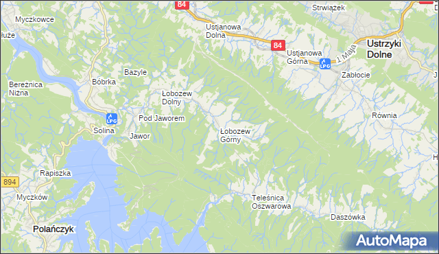 mapa Łobozew Górny, Łobozew Górny na mapie Targeo
